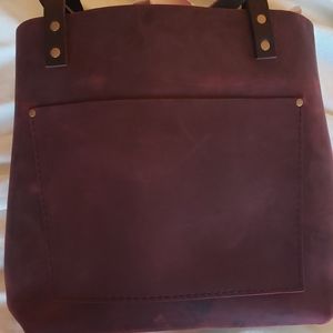 Portland leather goods medium merlot tote